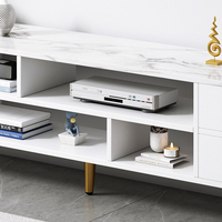 Ensemble de meubles de salon de luxe européen, 5 pièces, support tv, design haut en marbre avec tiroir