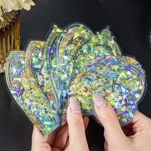 10 unids/pack de pegatinas fuera de la ventana serie de fragancias de flores cuaderno temático de ventana de vidrio europeo en 6 opciones - Product Image 2