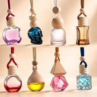Flacon de parfum de voiture en verre vide de luxe en bois haut de gamme 10 ml 15 ml à suspendre