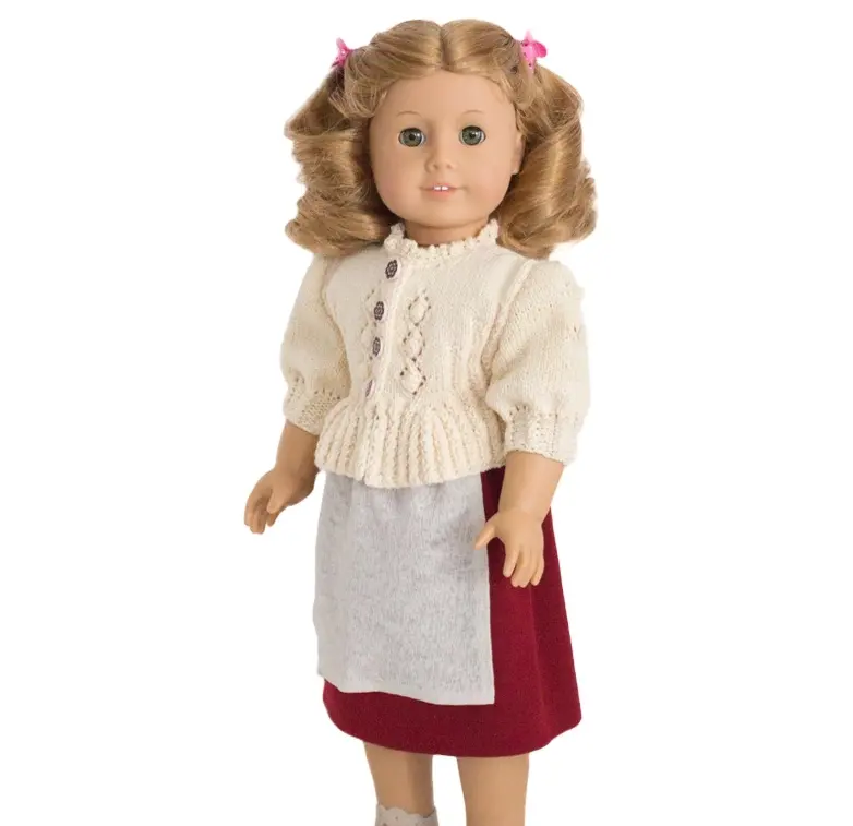 人形のセーター人形の服編み物のチュートリアル人形のプルオーバーを作る方法。ウール