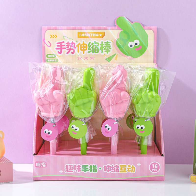 Dedo índice verde rosa