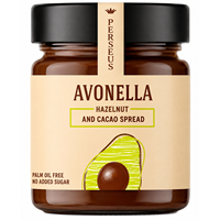 Pâte à tartiner biologique Avonella aux noisettes et cacao 240 g - Texture veloutée - Bouteille en verre