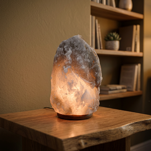 Lampe de sel grise sculptée à la main, style artisanat pakistanais, avec variateur d'intensité, 3-5 kg, pour décoration maison, hôtel, bureau (OEM) - Product Image 1