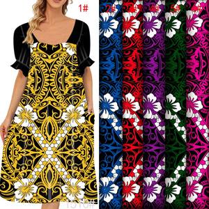 Poliestere con stampa tropicale geometrica traspirante <span class=keywords><strong>per</strong></span> camicie e pantaloncini estivi - Product Image 1