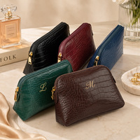 Série Premium JOYSUN – Sac Demi-Lune Tendance et Durable avec Fermeture Éclair, Marron, Effet Croco, Imperméable, Doublure Contrastante, Personnalisable en Peau de Crocodile