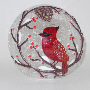 <span class=keywords><strong>Venta</strong></span> caliente 5.91 PULGADAS Esfera de vidrio de pájaro pintada a mano sin luces de cobre para la decoración del hogar - Product Image 2