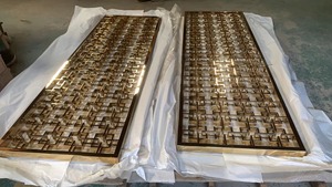 Divisori per Ambienti Decorativi in Metallo Placcato Oro con Struttura a Scatola Tagliata al Laser, Stile Art Deco, Prezzo di Fabbrica - Product Image 5