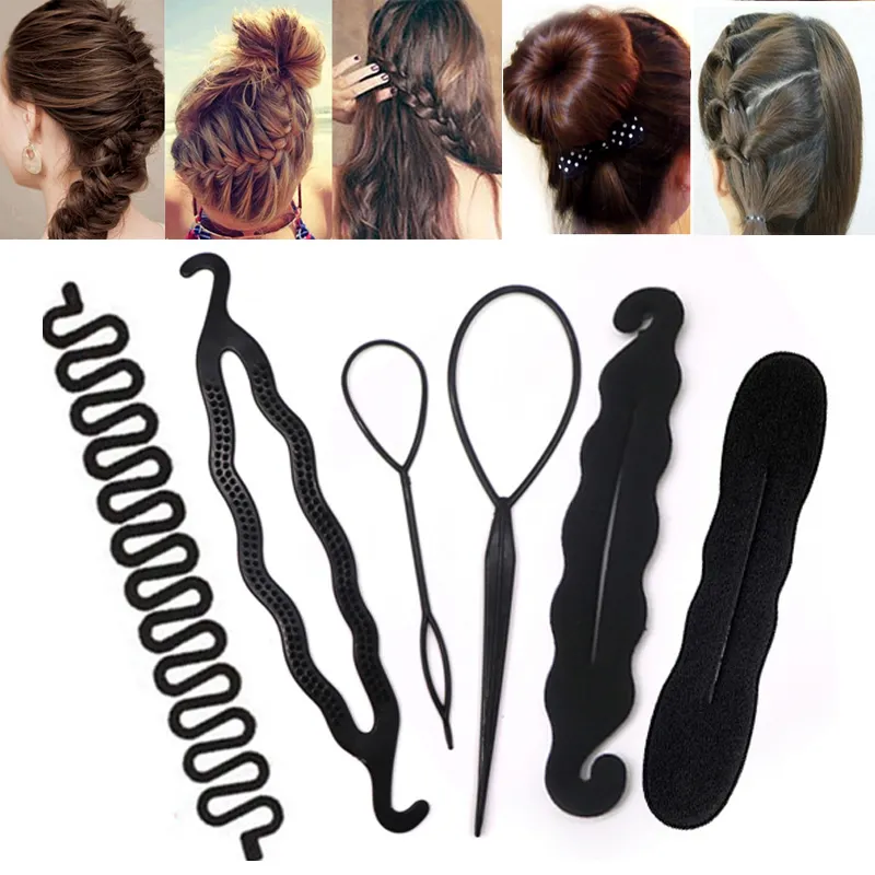 Kadınlar saç aksesuarları örgü saç şekillendirme araçları DIY saç Braider büküm saç klipler tokalar