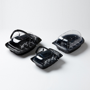 12oz màu đen trong suốt dùng một lần lò vi sóng nhựa cupcake thực phẩm súp container với Windows - Product Image 1