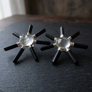 Estrella de Cristal Reiki Hecha a Mano, Generador de Energía de 7 Puntas, Turmalina Negra Envuelta en Alambre - Product Image 1