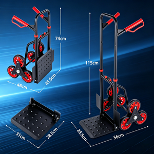 Carretilla Plegable para Subir <span class=keywords><strong>Escaleras</strong></span> <span class=keywords><strong>de</strong></span> Alta Resistencia <span class=keywords><strong>de</strong></span> 150 kg, Carretilla <span class=keywords><strong>de</strong></span> Carga con 6 Ruedas para Mudanzas y Entregas en el Hogar - Product Image 2