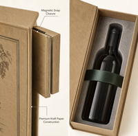 Boîtes d'emballage personnalisées OEM en papier kraft, dorées mat avec marquage à chaud, durables et réutilisables, 400 g/m², pour bouteilles de vin et livres