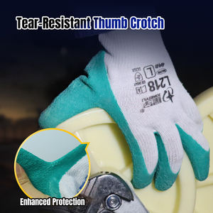 XINGYU Guantes de seguridad de algodón Sitio de construcción perfecto Guantes de trabajo de tela de seguridad industrial Guantes DE TRABAJO recubiertos de látex antideslizantes - Product Image 2
