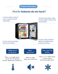 Réfrigérateur à boissons Vanace 40 litres <span class=keywords><strong>noir</strong></span> Mini réfrigérateur à <span class=keywords><strong>porte</strong></span> en verre sans bruit - Product Image 3