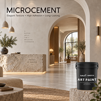 Système de revêtement mural et de sol en microciment imperméable à appliquer au pinceau, pour les surfaces intérieures des murs, des sols et des plafonds