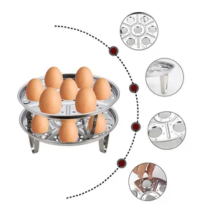ชั้นวางไข่นึ่งอเนกประสงค์1ชิ้นทำจากสเตนเลสสตีลที่นึ่งเกี๊ยวที่นึ่งทนทานอุปกรณ์ทำอาหาร - Product Image 5