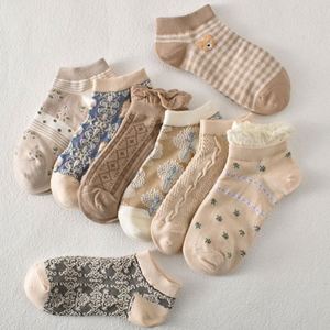 New Spring Women Short Vintage Floral Mesh Ankle Length <b>Socks</b> for Young Girls - Product Image 4