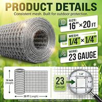 Clôture en treillis soudé pour poulailler et lapinier, en fil de fer à faible teneur en carbone galvanisé à chaud de calibre 23, résistant à la rouille, 16'x20', prix d'usine
