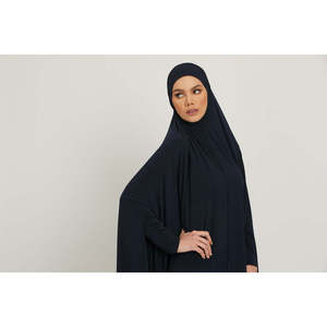 Премиум трикотаж молитвенный абайя темно-синий скромный традиционный стиль для лета Свободный размер плюс размер платье <span class=keywords><strong>Khimar</strong></span> - Product Image 6