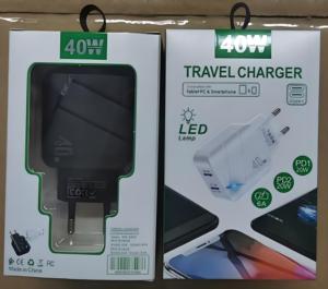 อะแดปเตอร์ชาร์จเร็วพอร์ตคู่ PD40W และ USB-C PD20W สำหรับ iPhone