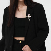 Broche TIANSHE en émail avec perle d'eau douce en forme de lotus, accessoire de mode féminin, corsage de qualité supérieure, vente en gros