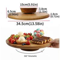 Großhandel 14 Zoll Große Akazienholz Lazy Susan Drehplatte Holzorganizer für Gewürze, Salz und Lebensmittel