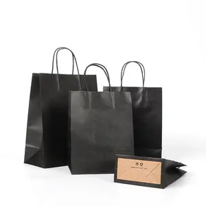 Bolsa de papel 도매 저렴한 일반 식품 등급 테이크 아웃 캐리어 토트 백 크래프트 종이 가방