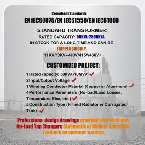 50KVA 100KVA 150KVA 200KVA 250KVA 300KVA 450KVA 20KV Oliegeïmmerseerde Elektrische Vermogenverdelingstransformator 400 <span class=keywords><strong>Kva</strong></span> Transformator - Product Image 4