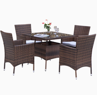 Meubles en métal étanches à l'eau en aluminium corde osier rotin extérieur Tables et chaises de jardin ensemble pour les repas en terrasse