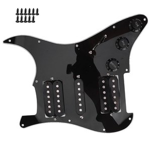 Pickguard pour <span class=keywords><strong>guitare</strong></span> électrique Humbucker avec micros HSH pré-câblés Noire - Product Image 3