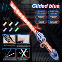 Sabre laser télescopique en plastique à double lame, jouet sabre laser clignotant aux couleurs vives, jouet de cosplay, jouet de combat pour enfants