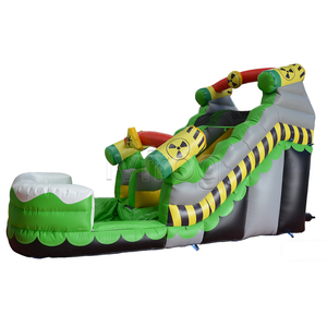 Scivolo Gonfiabile a Secco con Tema Avviso di Radiazioni, Design a Tubo Verde, <span class=keywords><strong>PVC</strong></span> Resistente <span class=keywords><strong>per</strong></span> Giochi d'Avventura e Noleggio Eventi - Product Image 1