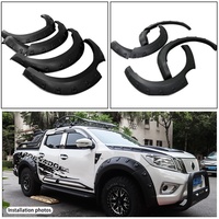 KQD Universals Accessoires de voiture flexibles ABS 4x4 Noir Sport Protection + Décoration Élargisseur d'aile Nissan Navara NP300