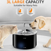 NOUVEAU Fontaine d'eau pour chat Distributeur de fontaines pour animaux domestiques Bols d'abreuvoir pour chat en acier inoxydable 24/7 Arrosage en cours d'exécution pour boire Pompe silencieuse