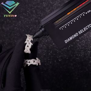 Nouveauté Bague en argent S925 plaqué or avec diamants complets en moissanite VVS glacés, bague tendance hip-hop en stock - Product Image 4