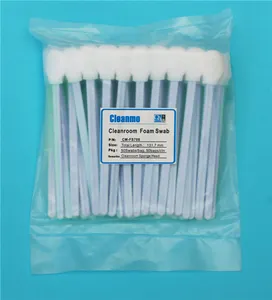 อุตสาหกรรมใช้ทิ้งขนาดใหญ่รอบวงกลมหัวฟองน้ำ Tip ปราศจากเชื้อ Esd Cleanroom Foam Stick Swab