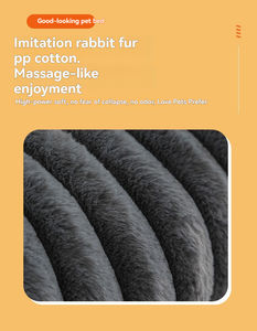 Nieuwe imitatie konijnenvacht gestreepte donut hondenbed luxe en comfortabel rond wasbaar kattenmat warme huisdiermat voor honden en katten - Product Image 3