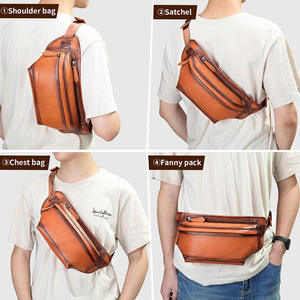 กระเป๋าคาดเอวหนังวัวแท้ AndoBag ดีไซน์เรียบง่ายสำหรับผู้ชาย กระเป๋าคาดอกแบบสะพายข้างลำตัว สไตล์ลำลองวินเทจ รุ่น 1435 - Product Image 2