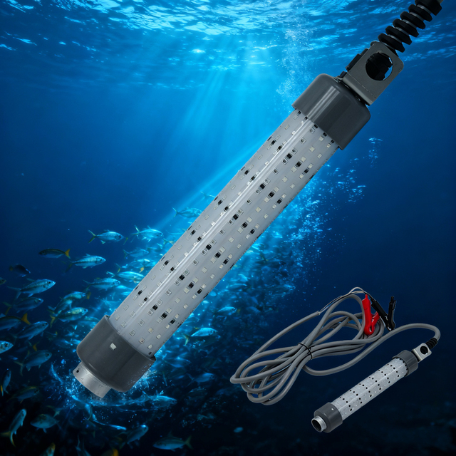 Hot Sale 200W LED Fishing Light Underwater Green 12V Lure Ocean Marine Attract Squid Tuna Deep Sea Fishing Lights for Dock Boats