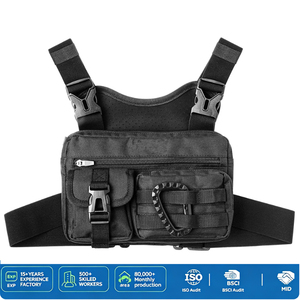 Sac de Poitrine Tactique pour Hommes, Sac Banane Hip Hop, Sac <span class=keywords><strong>Gilet</strong></span>, Sac de Poitrine Noir pour Hommes, Vente en Gros à <span class=keywords><strong>Prix</strong></span> Abordable - Product Image 1