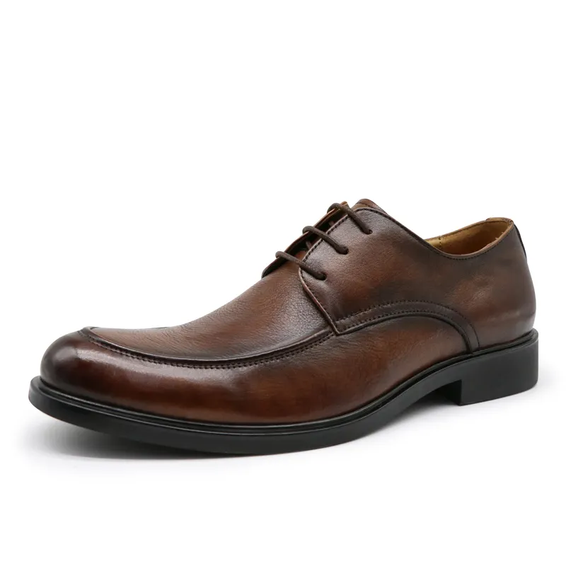 Wholesale Cheap Men Shoe Fashion Lace up Most Comfortable Men Leather Formal Shoes