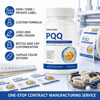 Capsules de PQQ à Formule Personnalisée, Complément Alimentaire Premium pour Adultes, Certifié HACCP, 60 Capsules par Flacon, Fabricant OEM ODM