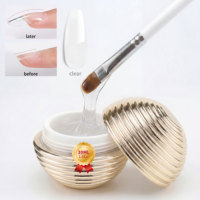 Gel de construction transparent UV LED professionnel en gros pour extension d'ongles, gel dur transparent à retirer par trempage pour salon de manucure