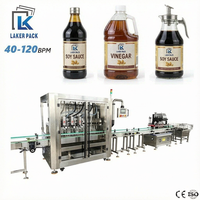 Mesin Pengisian dan Penutupan Otomatis Kecap dan Cuka 40-120 BPM Lini Pengisian Botol Stainless Steel untuk Bumbu Cair