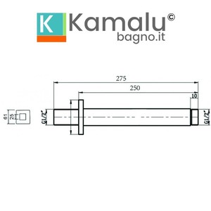 Kam-Diana Black braccio doccia a soffitto quadrato per i tuoi moderni accessori per doccia - Product Image 2