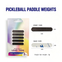 Bande de poids pour raquette de pickleball 3g x 10 pièces, bande de poids en plomb sans bordure pour ajustement de l'équilibre, accessoires d'entraînement pour enfants