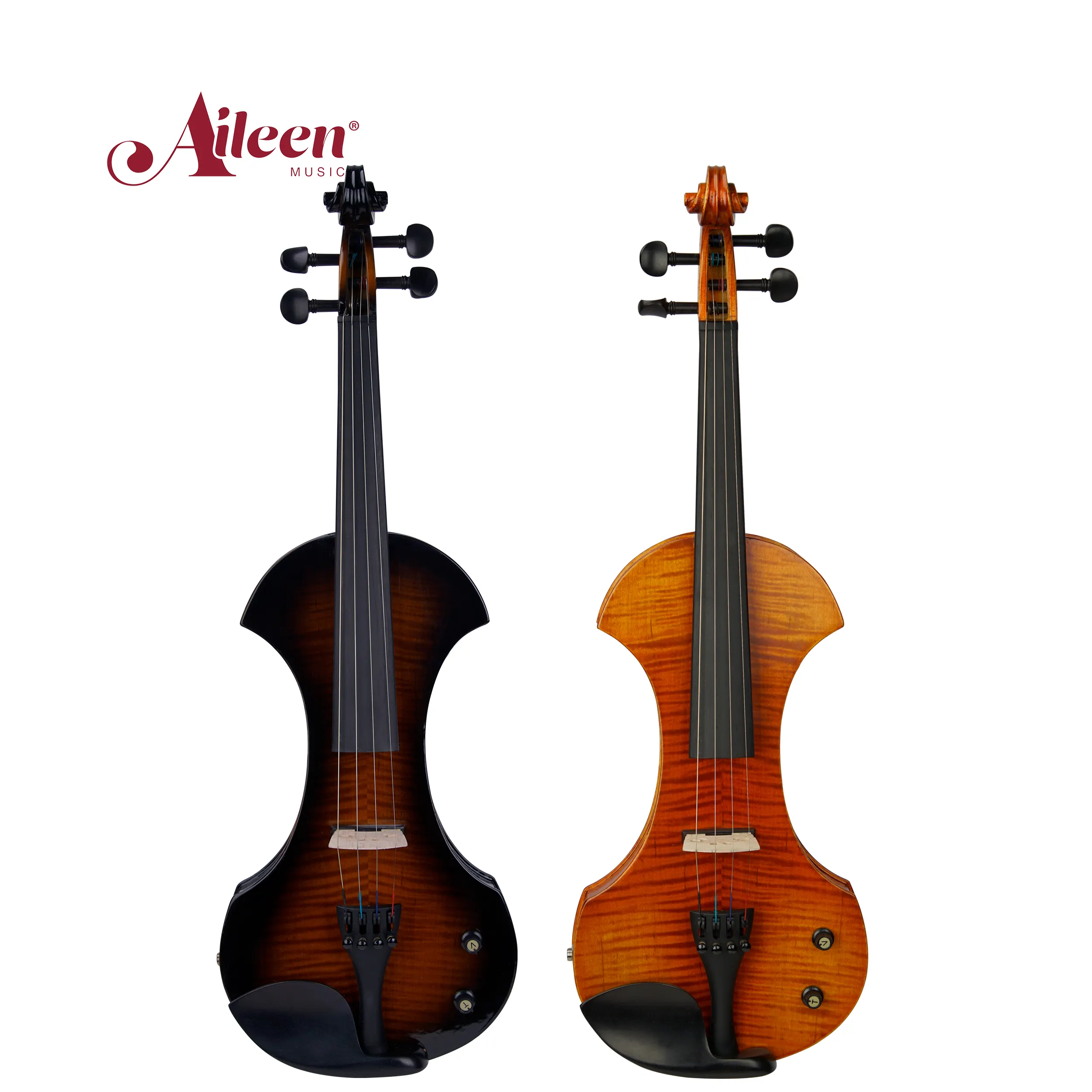 AileenMusic Customized Professional Electric Violin 4/4 Full Size linden with Brazilwood Bow VE502 