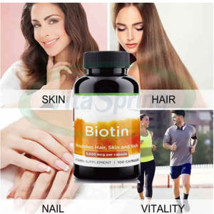Ausreson Etiqueta Privada vitaminas crudas biotina colágeno queratina B7 suplemento para el crecimiento del cabello 10000mcg tabletas de biotina para el crecimiento del cabello - Product Image 2