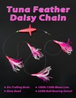 Thunfisch feder Daisy Chain Teaser Lure mit 4 Zoll/6 Zoll gefiederten Troll ing Squids und Edelstahl haken für das Großwild fischen