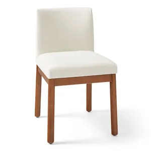 Table rembourrée en bois de style design moderne nordique Chaises de salle à manger de luxe